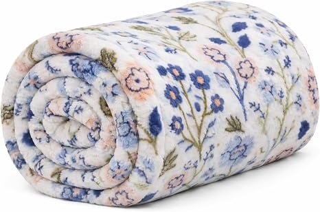 The Big One Plush Throw – Blue Floral